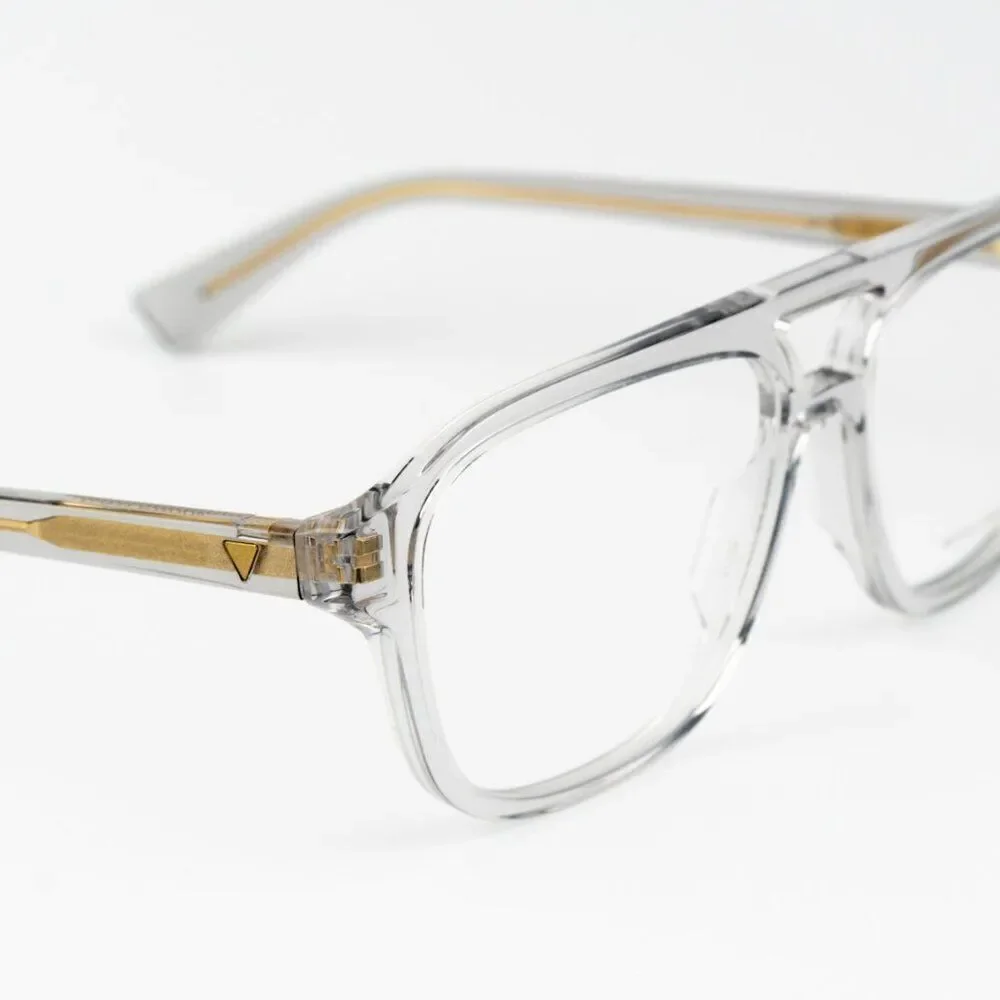 NEW Bottega Veneta BV1294O 004 Grey Pilot Women Eyeglasses